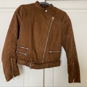 Zara faux suede moto jacket